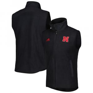 Мужской жилет с молнией во всю длину adidas Black Nebraska Huskers, цвет Neb Black