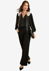 Блуза Love & Roses Blouse, Black White Heart/Black