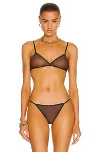 YSL Бюстгальтер с треугольными чашечками по всей длине Saint Laurent, зеленый/бордовый