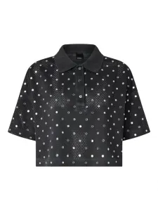 Рубашка поло с пайетками PINKO, черный