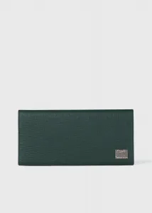 Длинный металлический укороченный кошелек с логотипом