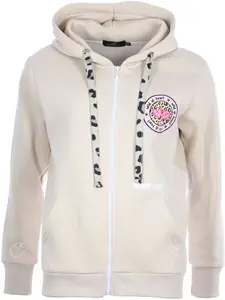 Толстовка Zwillingsherz с капюшоном и завязками леопардового принта, бежевый