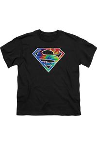 Футболка с тай-дай и логотипом Superman для детей Gildan, черный