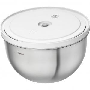 Комплект контейнеров Fresh & Save BOWLS - миска с крышкой, 2 шт., вакуумная миска L / 24 см, нержавеющая сталь Zwilling, серебристый