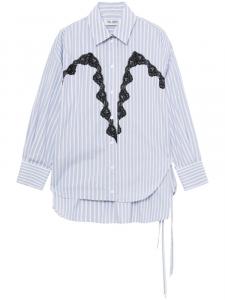 The Attico рубашка с кружевной отделкой, белый