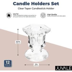 Набор стеклянных подсвечников Juvale, прозрачный конический подсвечник (12 шт.)