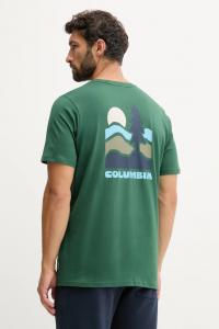 Футболка Explorers Canyon из хлопка Columbia, зеленый