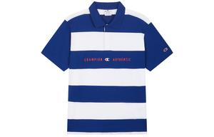 Футболка поло с короткими рукавами Европейская версия Unisex Champion, Зеленая в полоску