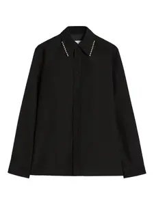 Рубашка с декорированным воротником JIL SANDER, черный
