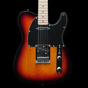 Squier Affinity Telecaster, гриф из клена, черный пластиковый щиток, 3-цветной солнечный взрыв