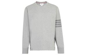 Футболка с четырьмя полосами THOM BROWNE, светло-серый