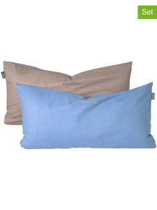 Schiesser Комплект из 2 наволочек из перкаля светло-голубого/светло-серого цвета