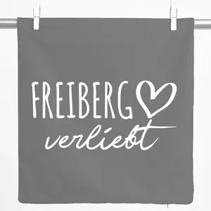 Декоративная наволочка Huuraa, подарок "Влюбленный Фрайберг", 40x40 см, стальной серый хлопок, украшение "Фрайберг" Hellweg Druckerei