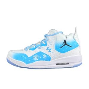 Jordan Баскетбольные кроссовки Courtside 23 HEN-Ji с противоскользящим износостойким верхом, винтажные, мужские, белого и синего цвета