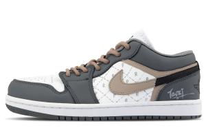 Jordan Кроссовки Air 1 Cushioning Low top Vintage Basketball Shoes Unisex Brown