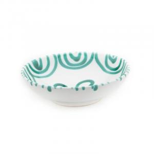 Миска с зеленым пламенем, большая, d: 17 см / высота: 4,8 см / 0,2 л Gmundner Keramik, белый/зеленый