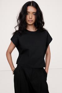 Укороченный топ с острыми плечами Banana Republic, черный