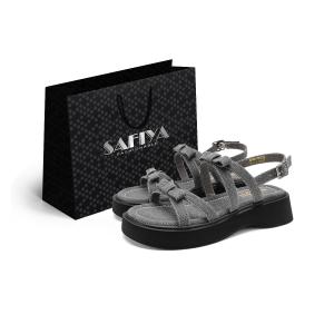 SAFIYA Женские сандалии на одной застежке серые, цвет Gray
