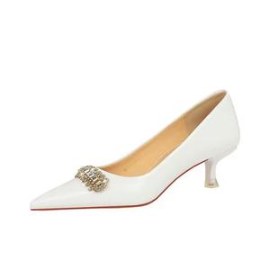 QITUMAUL Стройные каблуки на шпильке 4,5 см женские белые, цвет White[Heel Height 4.5cm]