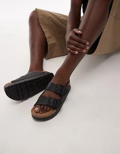 Сандалии Birkenstock Papillio Arizona на гибкой платформе черного цвета