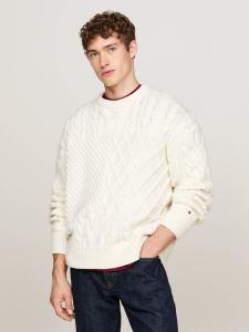 Свитер из шерсти Tommy Hilfiger Regular Fit, экрю