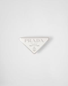 Металлическая заколка для волос Prada, белая