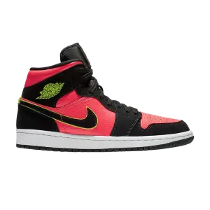 Кроссовки Air Jordan Wmns Air Jordan 1 Retro Mid 'Hot Punch Volt', красный