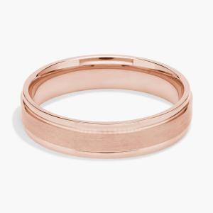 Обручальное кольцо с матовой инкрустацией из розового золота 14 карат (5 мм) Blue Nile