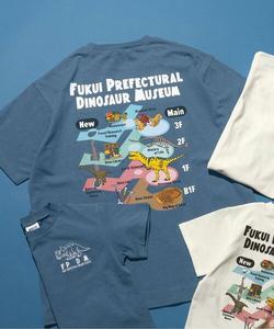 Футболка с принтом MAP, коллаборация с Музеем динозавров префектуры Фукуи BREEZE, темно-синий