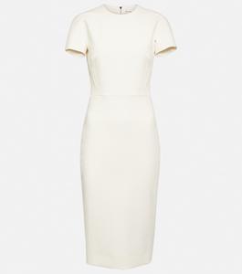Платье миди из крепа VICTORIA BECKHAM, белый