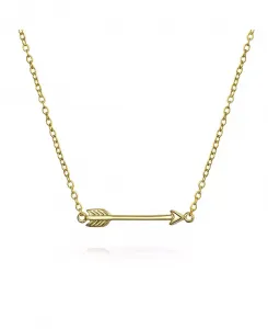 Изящное ожерелье с подвеской в виде стрелы Купидона из стерлингового серебра с покрытием из 14-каратного золота Bling Jewelry, gold-tone