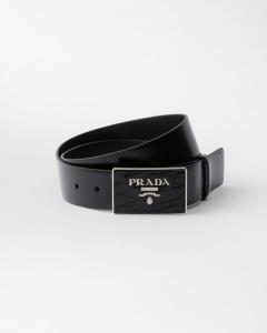 Ремень из сафьяновой кожи Prada, черный