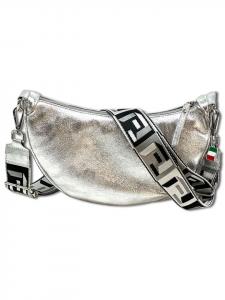 Наплечная сумка Florence Umhängetasche, Citytasche Leder silber ca. 33cm