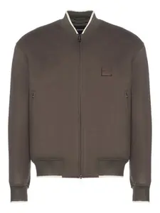 Куртка с застежкой-молнией и ребристым воротником Emporio Armani, серый