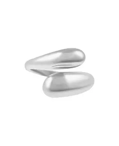 Кольцо из массивного серебра с перекрывающимися полосами, устойчивое к потускнению Adornia, silver