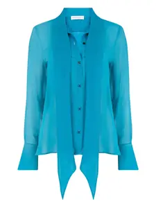 Атласная рубашка Lavalliere Nina Ricci, синий