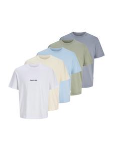 JACK & JONES Футболка 'JORNORREBRO' в цветах Cream, Light Blue, Olive, White