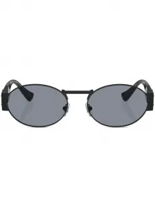 Солнцезащитные очки в овальной оправе с декором Medusa Versace Eyewear, черный