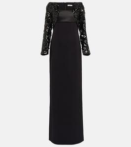 Платье Liza из крепа с пайетками Safiyaa, Black On Black