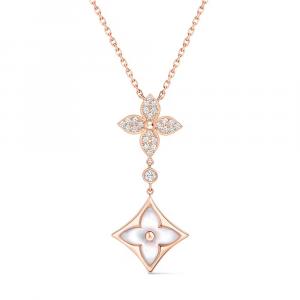 Подвеска Color Blossom Double Star, розовое золото, белый перламутр и бриллианты Louis Vuitton, розовый
