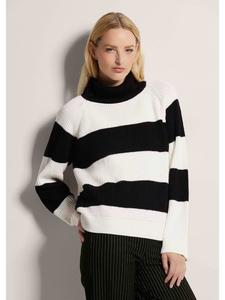 MADELEINE Свитер с высоким воротником, черный/бежевый