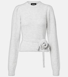 Свитер из шерсти с альпакой Rotate, Snow White