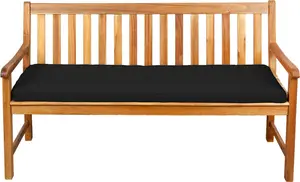 Подушка на сиденье для скамеек, садовых качелей и сидений, гладкая. FK5 (190x50x5, черная)