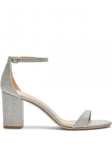 Сандалии Stuart Weitzman 75 мм Nudist II, серебряный