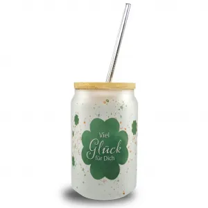 Стакан для питья в форме клеверного листа с бамбуковой крышкой и надписью Удачи тебе! speecheese