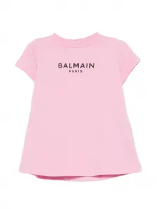 Платье с логотипом Balmain Kids, розовый