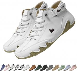 Мужские и женские ортопедические ботинки Чакка ручной работы из кожи, водонепроницаемые легкие ботинки для вождения, удобные для прогулок и нескользящие для походов Generic, белый