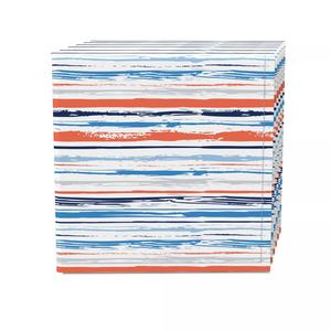 Набор салфеток, 100 % полиэстер, набор из 4 шт., 18x18 дюймов, летняя полоска с мазком кисти