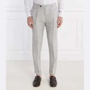 Льняные брюки-чиносы 13 sapo приталенного кроя Windsor, серый