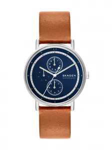 Мужские аналоговые часы Skage с кожаным ремешком SKW6943 Skagen, цвет Brown